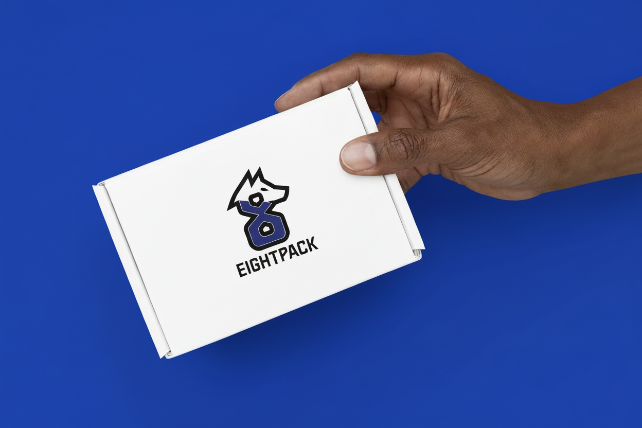 Eightpack box donkerdere achtergrond